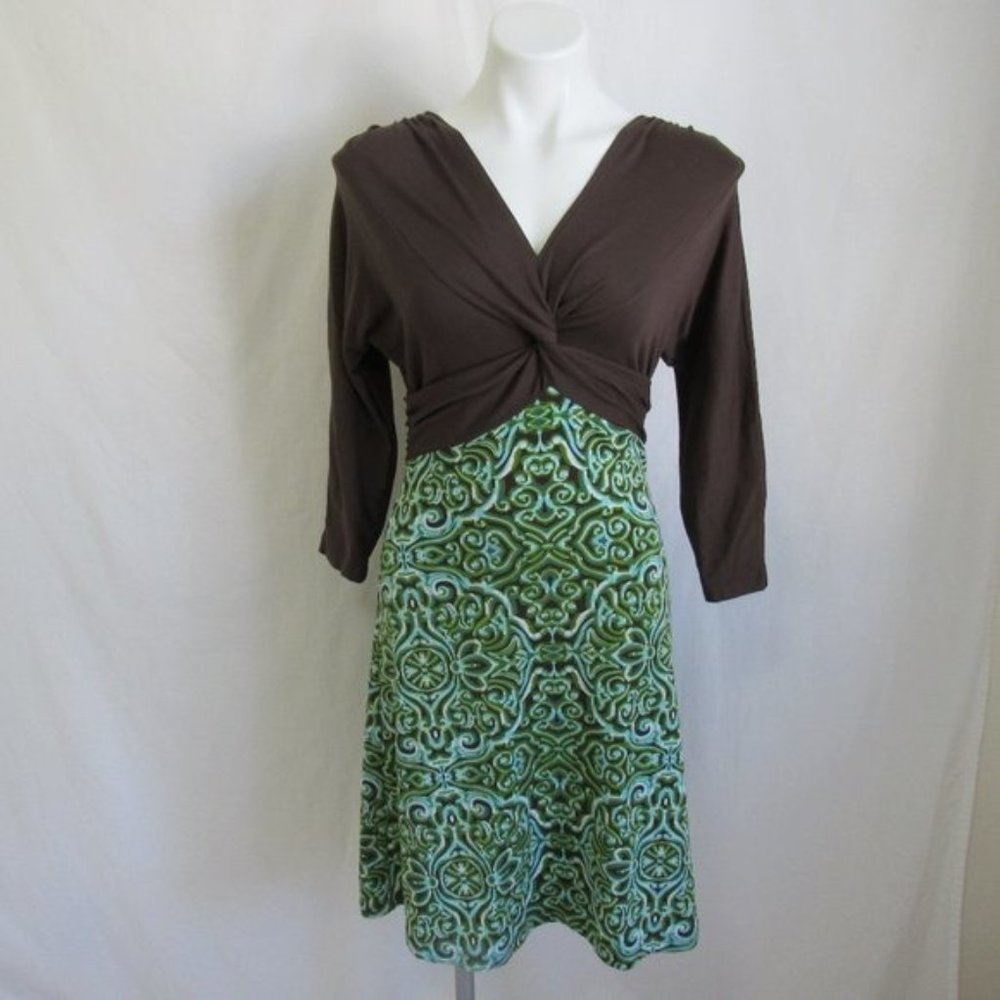 Title Nine Brown and Green Dress